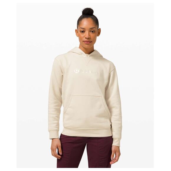 Lululemon All Yours Hoodie Cream French Terry Graphic Size 6 - Picture 1 of 6
